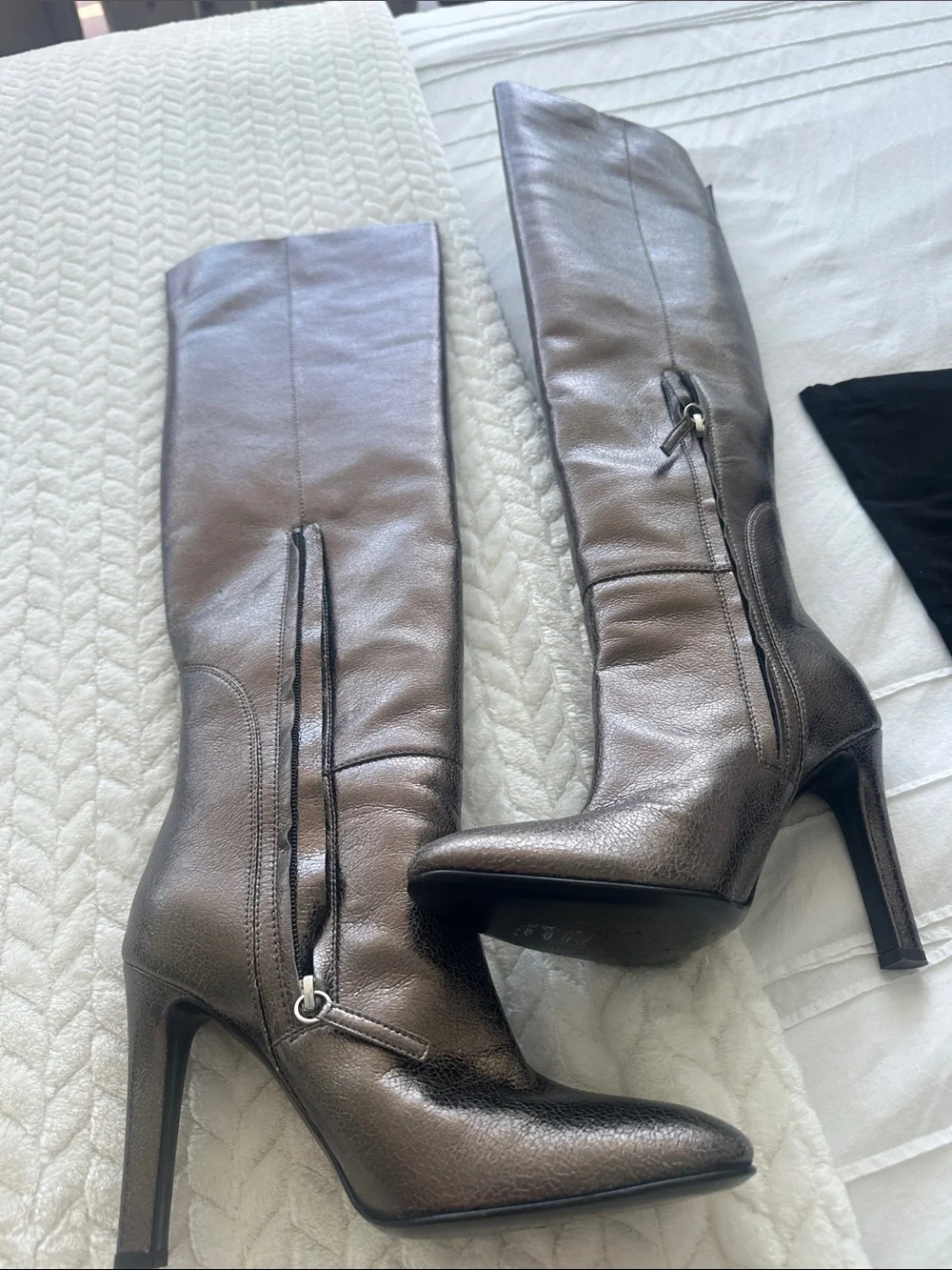 Giuseppe Zanotti Metallic Brown Knee-High Leather Stiletto Boots